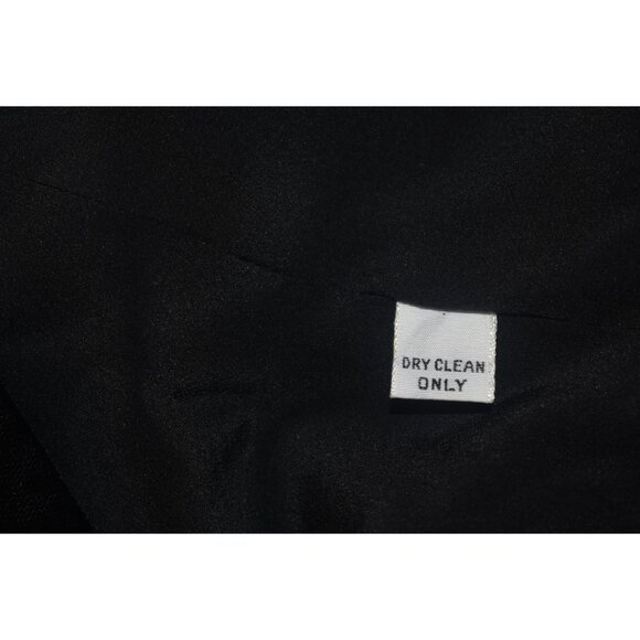 Carolina Herrera Black Velvet Ivory Satin Evening Gown Dress Long Sleeves 14 - Picture 7 of 8